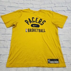 Indiana Pacers Nike MENS SIZE M NBA Authentics Short Sleeve Shirt Yellow